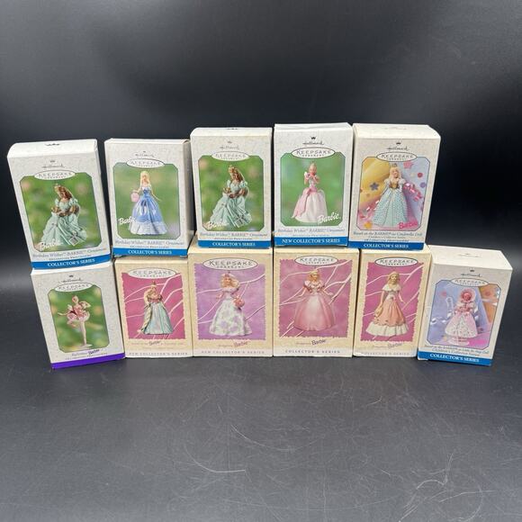 Lot Of 11 Barbie Hallmark Ornaments Collectors Series Bo Peep Ballerina & More - Picture 1 of 4